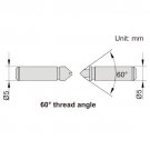 INSIZE Mätspetsar för utvändig gänga (60°), 2-3mm/13-9TPI