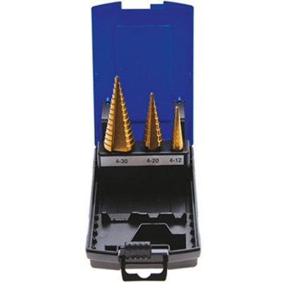 BGS Sats med 3 st stegborr HSS-G TiN, Ø4-30 mm
