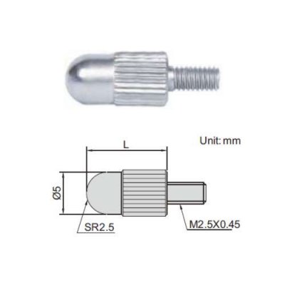 INSIZE Mätspets Rundad L=30 mm