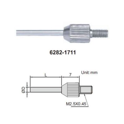 INSIZE Mätspets nålspets HM, Ø2 mm, L=8 mm