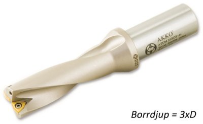 AKKO Korthålsborr 3xD Ø39 mm (L1=117 mm)