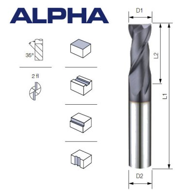LAMINA ALPHA Pinnfräs Z2 Ø1.5 mm