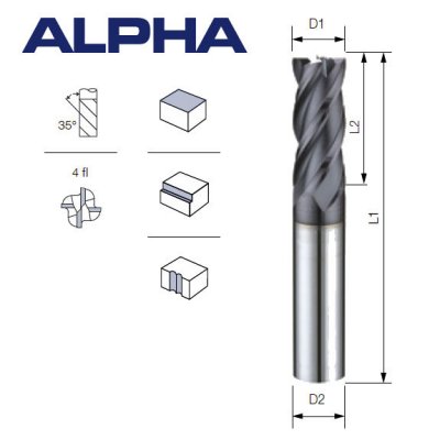 LAMINA ALPHA Pinnfräs Z4 Ø1 mm