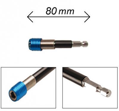 BGS Bitshållare 1/4", Quick-Release, längd 80 mm