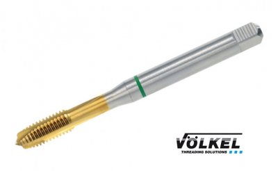 VÖLKEL Maskingängtapp HSSE-PM TiN, Grön ring, M6 x 1.0