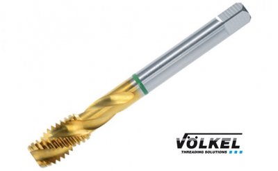 VÖLKEL Maskingängtapp med grön ring, HSSE-PM TiN, M6x1.0