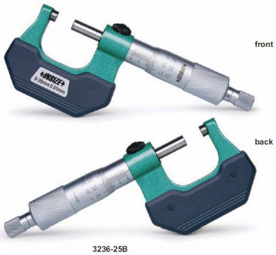 INSIZE Mikrometer för vänsterhänta, 25-50 mm x 0.01 mm