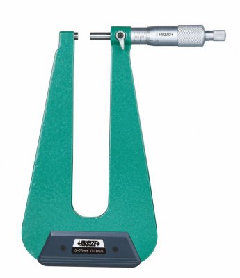 INSIZE Mikrometer med djup bygel, 0-25 mm x 0.01 mm, Typ C