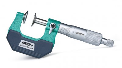 INSIZE Mikrometer med tallriksmätytor 0-25 mm x 0.01 mm