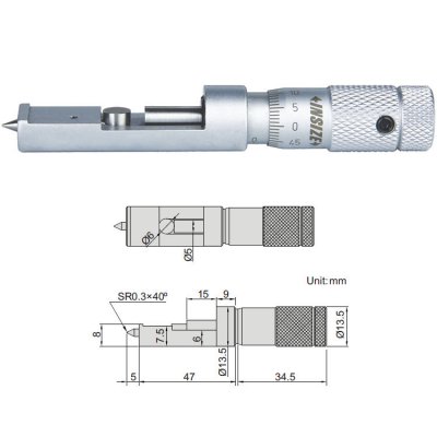 INSIZE Mikrometer för burkförslutning på stålburkar, 0-13 mm x 0.01 mm