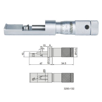 INSIZE Mikrometer för burkförslutning på aluminiumburkar, 0-13 mm x 0.01 mm