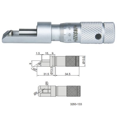 INSIZE Mikrometer för burkförslutning på sprayburkar, 0-13 mm x 0.01 mm