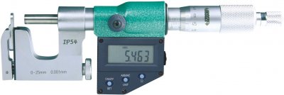 INSIZE Digital mikrometer med utbytbara mätanslag, 25-50 mm x 0.001 mm