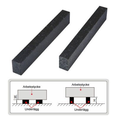 INSIZE Parallellunderlägg av granit, storlek 250x40x25 mm, ett par