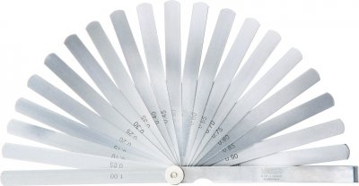 INSIZE Bladmått 0.05-1.00 mm x 0.05 mm, 20 st blad, L=150 mm