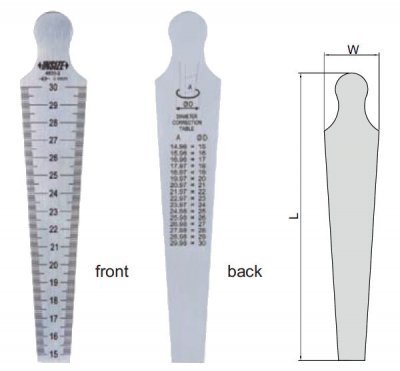 INSIZE Tunn mätkil 15-30 mm x 0.1 mm