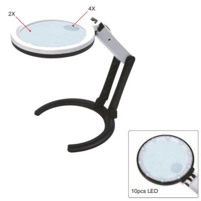 INSIZE Förstoringsglas 2X/4X, LED