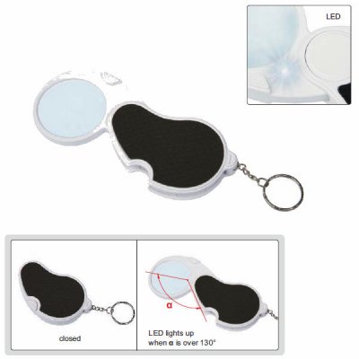 INSIZE Ihopfällbart förstoringsglas med LED-belysning, 2.5X