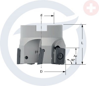 LAMINA LT 741 Hörnfräs Ø40 mm Z=6 (APKT 1003)