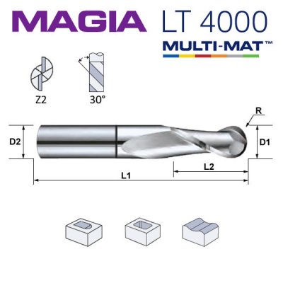 LAMINA MAGIA Pinnfräs Fullradie Z2 Ø2.5 mm R1.25