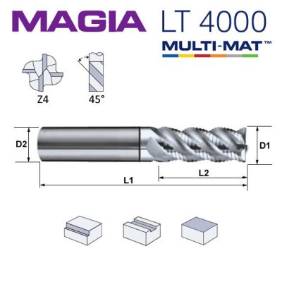 LAMINA MAGIA Pinnfräs Spåndelande Z4 Ø5 mm
