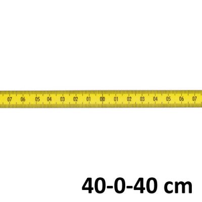 Självhäftande måttband, gult, 40-0-40 cm