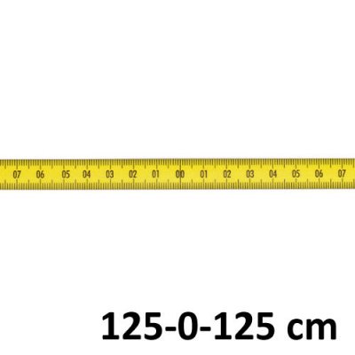 Självhäftande måttband, gult, 125-0-125 cm