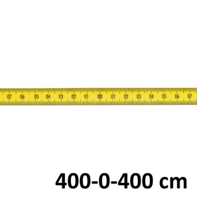 Självhäftande måttband, gult, 400-0-400 cm