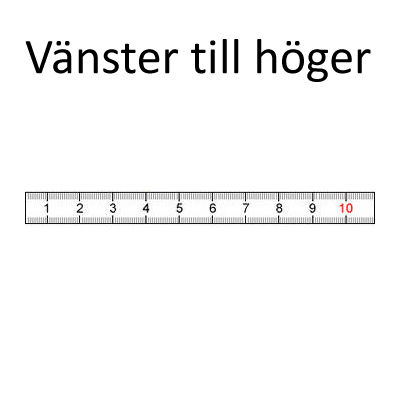 Självhäftande måttband, vitt, 2 m, Vänster till höger