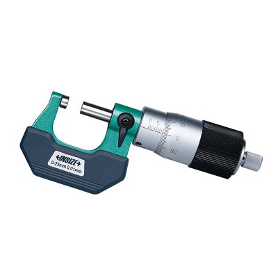 INSIZE Mikrometer med stor trumma, 0-25 mm