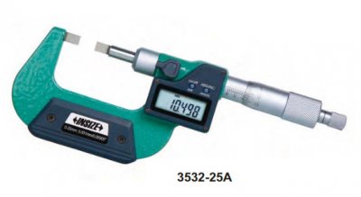 INSIZE Digital mikrometer med platta spetsar, 0-25mm, Typ B