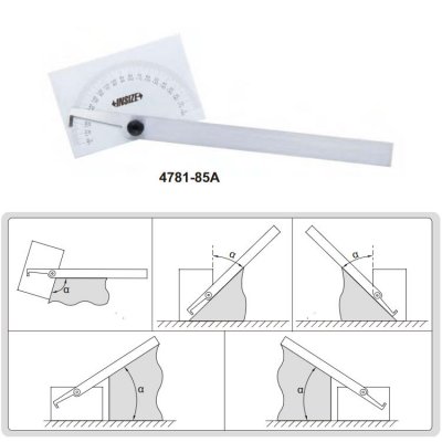 INSIZE Gradskiva med rektangulär form, 0-180°