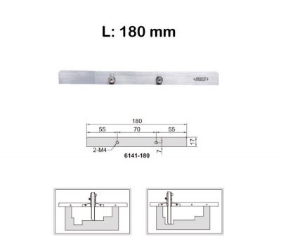 INSIZE Anslag 180 mm, för djupmått med fästhål