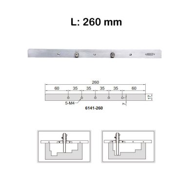 INSIZE Anslag 260 mm, för djupmått med fästhål