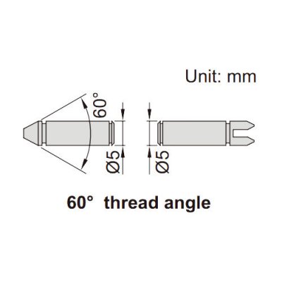 INSIZE Mätspetsar för invändig gänga (60°), 0.4-0.5mm/64-48TPI