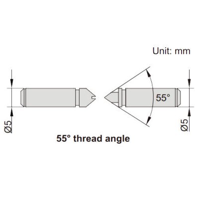INSIZE Mätspetsar för utvändig gänga (55°), 40-32TPI