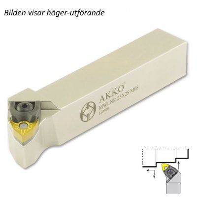 AKKO Svarvstål för WNMG 0604**, skaft 25x25 mm