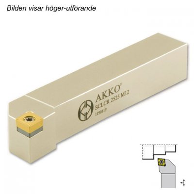 AKKO Svarvstål för CCMT 09T3** Skaft 20 mm, höger