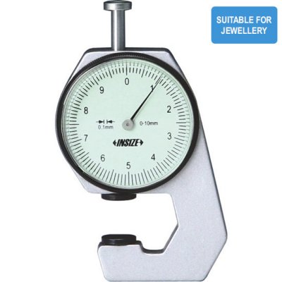 INSIZE Analog tjockleksmätare, 0-10 mm x 0.1 mm
