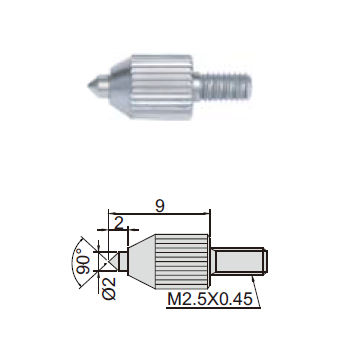 INSIZE Mätspets konisk 90°