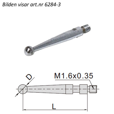 INSIZE Mätspets Rubin Ø2 mm L=13.5 mm