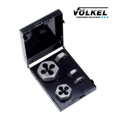 VÖLKEL Gängmuttrar HSS, UNF 1/4–1/2, sats med 5 st